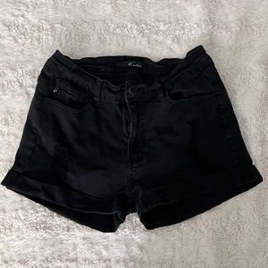 Black jean shorts, size women 27.